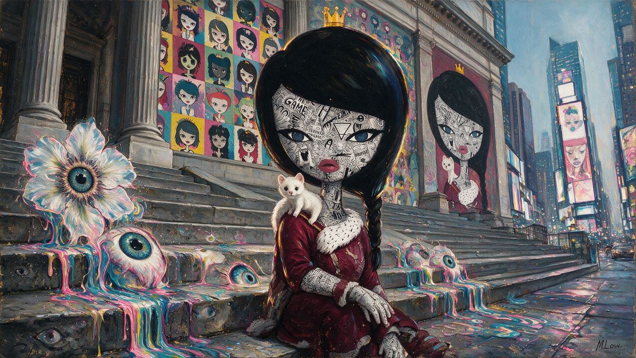Hackatao, portrait painted by MLow: Queen on the Steps