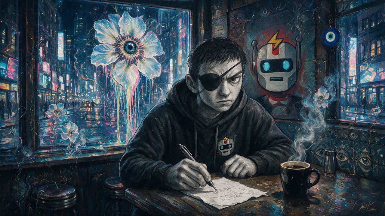 Hasu, portrait painted by MLow: Napkin Math After Midnight