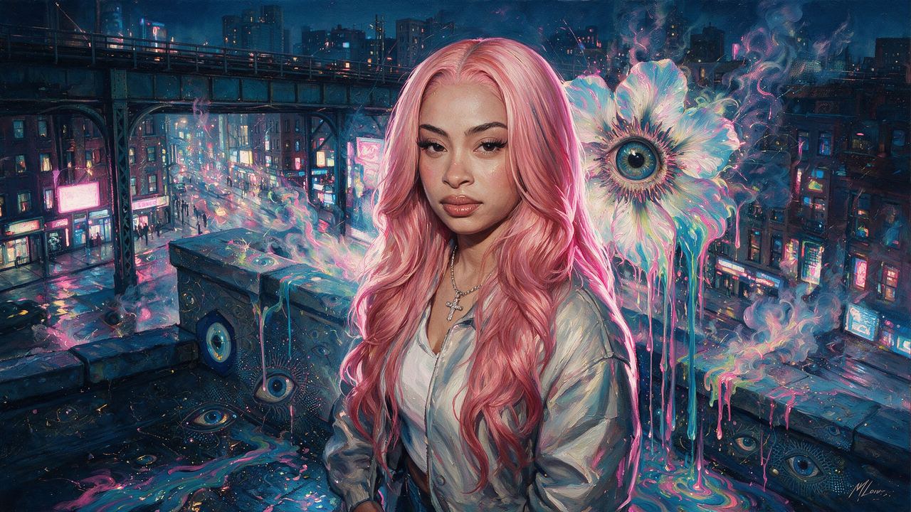 Ice Spice, portrait painted by MLow: Princess of the Concourse
