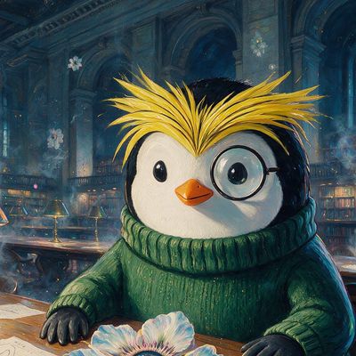 Ignas, portrait painted by MLow: Penguin in the Reading Room