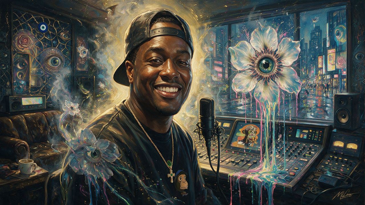Illa da Producer, portrait painted by MLow: Ape at the Desk