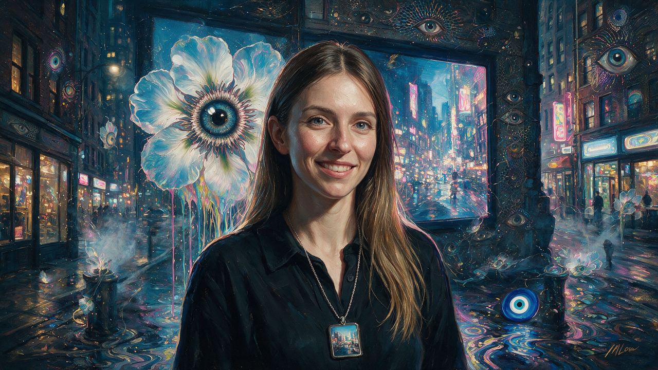 Ivona Tau, portrait painted by MLow: Rain and Blur
