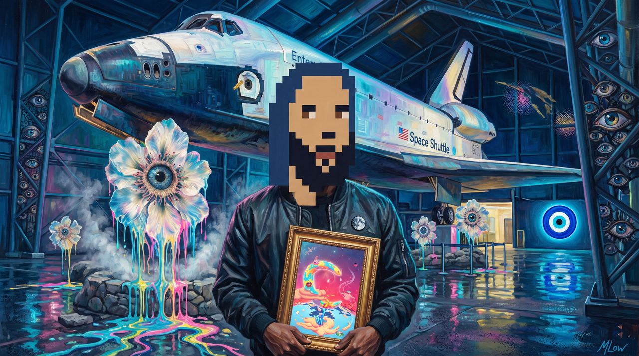 Jæn, portrait painted by MLow: Moon Painter at the Intrepid