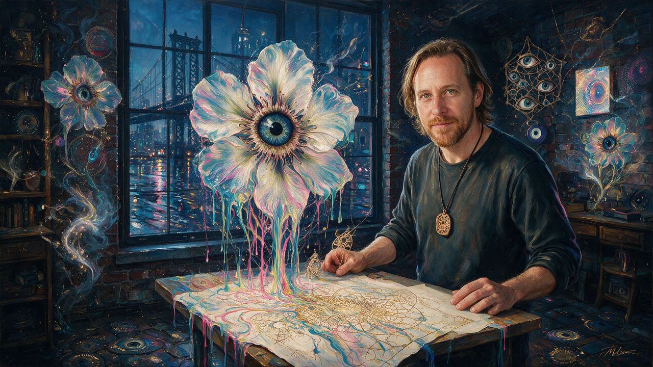 Jared Tarbell, portrait painted by MLow: Map Growing in DUMBO
