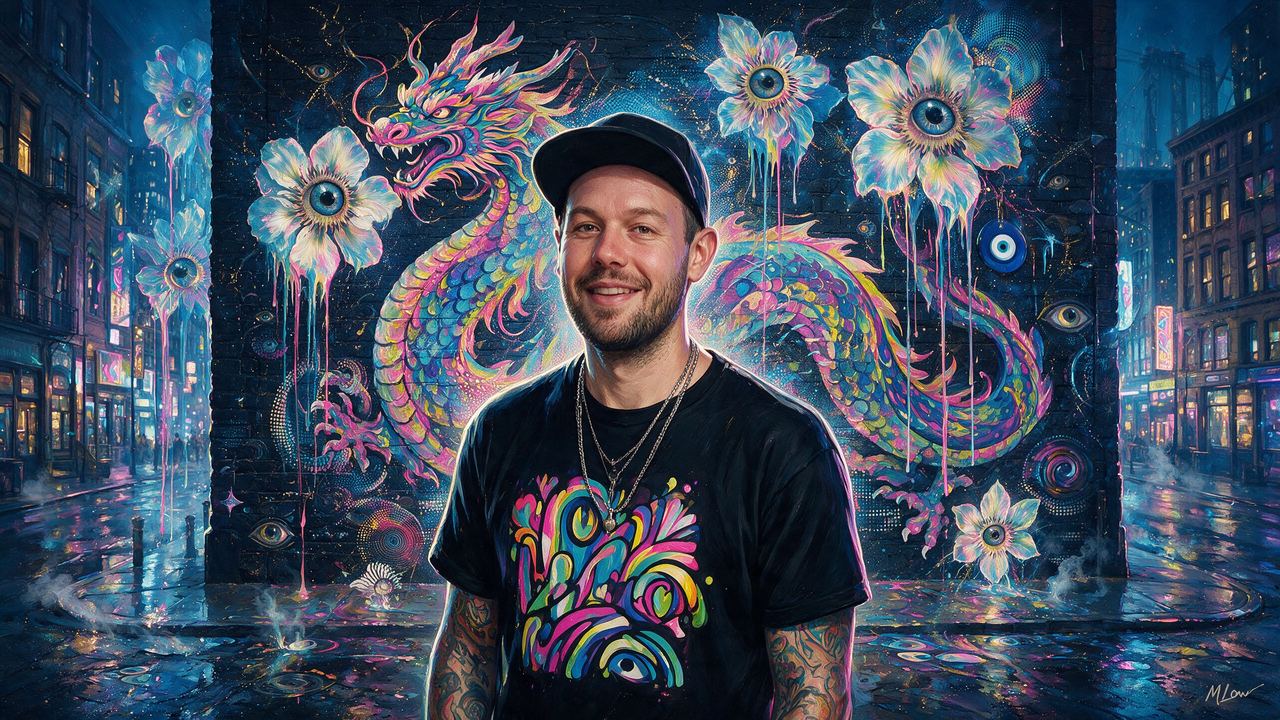 Jason Naylor, portrait painted by MLow: Dragon on the Bowery