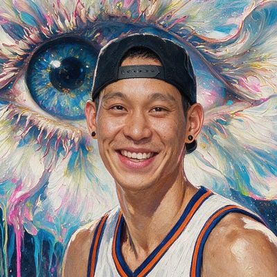 Jeremy Lin, painted by MLow as a New Yorker