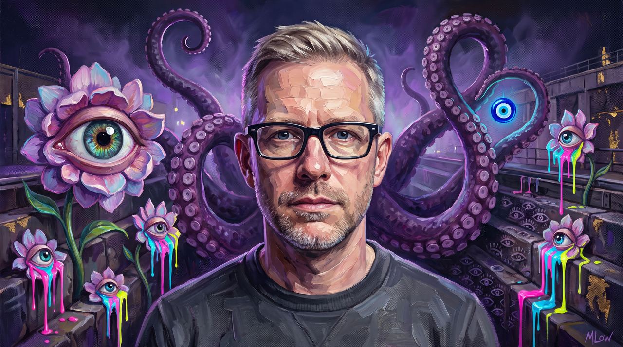 Jesse Powell, portrait painted by MLow: Tentacles at the Navy Yard