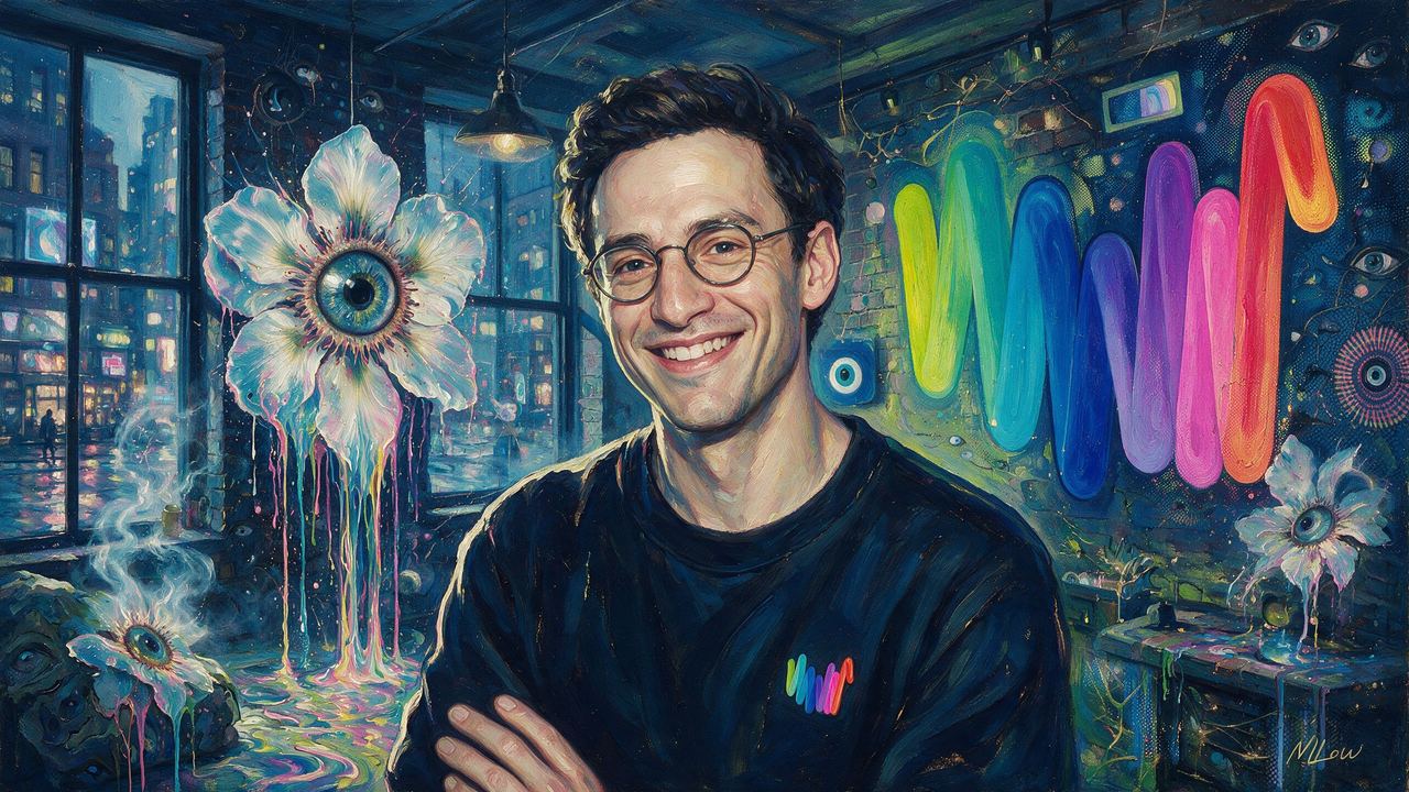 Jesse Walden, portrait painted by MLow: Squiggle on the Brick