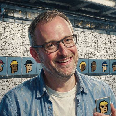 John Watkinson, portrait painted by MLow: Glyph Wall, Pixel Faces