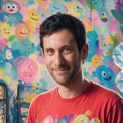 Jon Burgerman, painted by MLow as a New Yorker