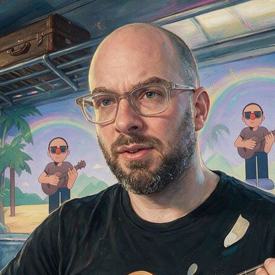 Jonathan Mann, painted by MLow as a New Yorker