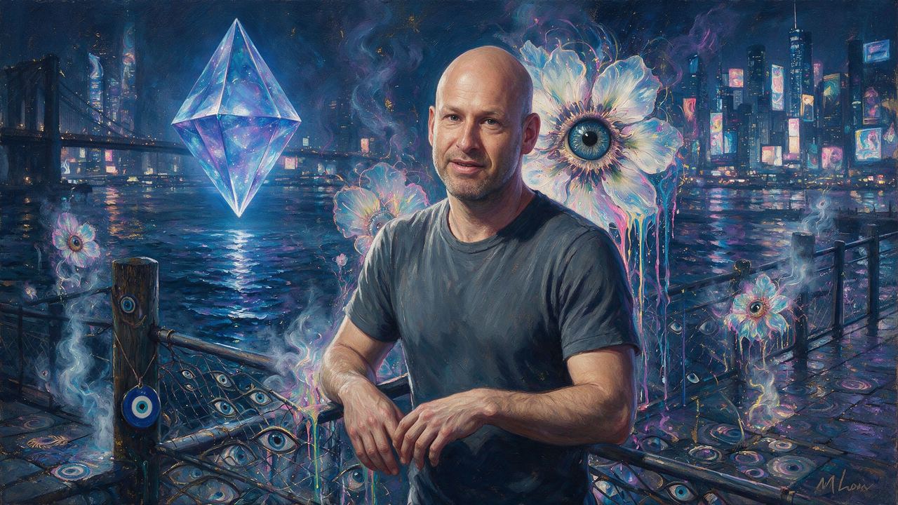 Joseph Lubin, portrait painted by MLow: Crystal Over the River