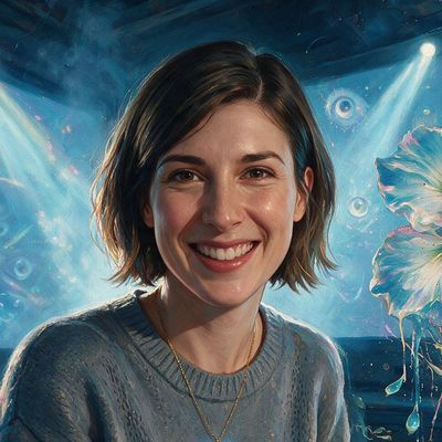 Julia Kaganskiy, portrait painted by MLow: Beams in the Lab