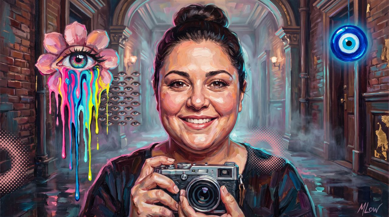 Julie Pacino, portrait painted by MLow: Rolling in the Chelsea