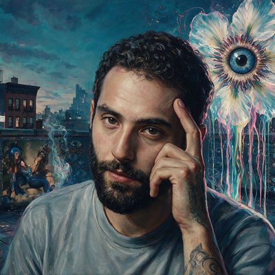 Justin Aversano, painted by MLow as a New Yorker