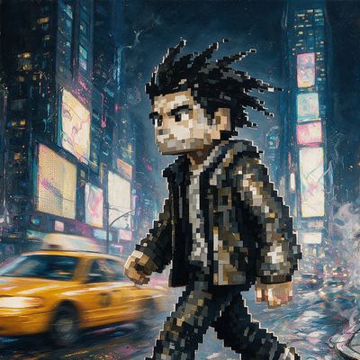 Kadenox, portrait painted by MLow: Pixel Walk Through Times Square