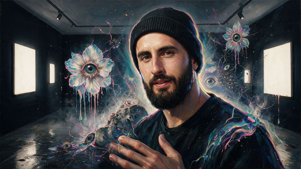 Kayvon Tehranian, portrait painted by MLow: Blank White Walls