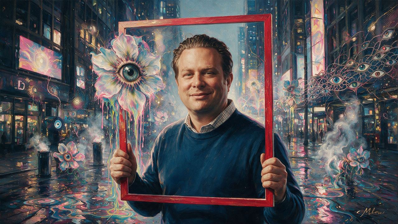 Keith Grossman, portrait painted by MLow: The Red Border