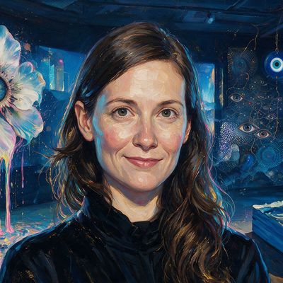Kelani Nichole, portrait painted by MLow: Projection Room, Blue Mountains