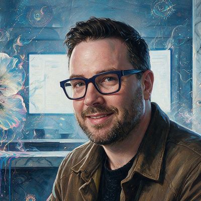 Kevin Roose, painted by MLow as a New Yorker