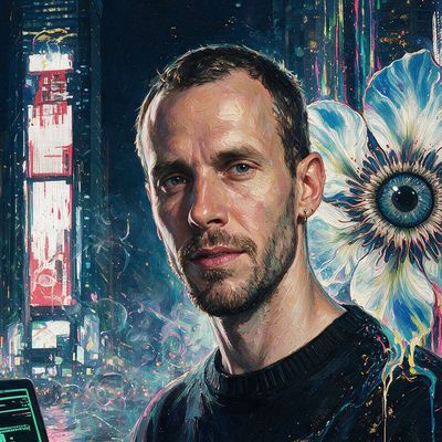 Kim Asendorf, portrait painted by MLow: Pixel Sorting Times Square
