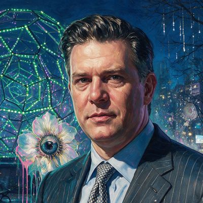 Leo Villareal, painted by MLow as a New Yorker