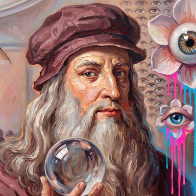 Leonardo da Vinci, portrait painted by MLow: The Orb at the Met