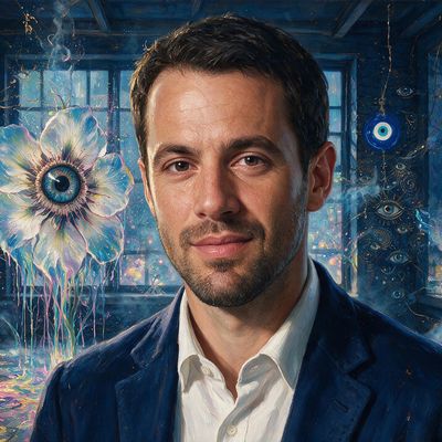 Loic Gouzer, painted by MLow as a New Yorker