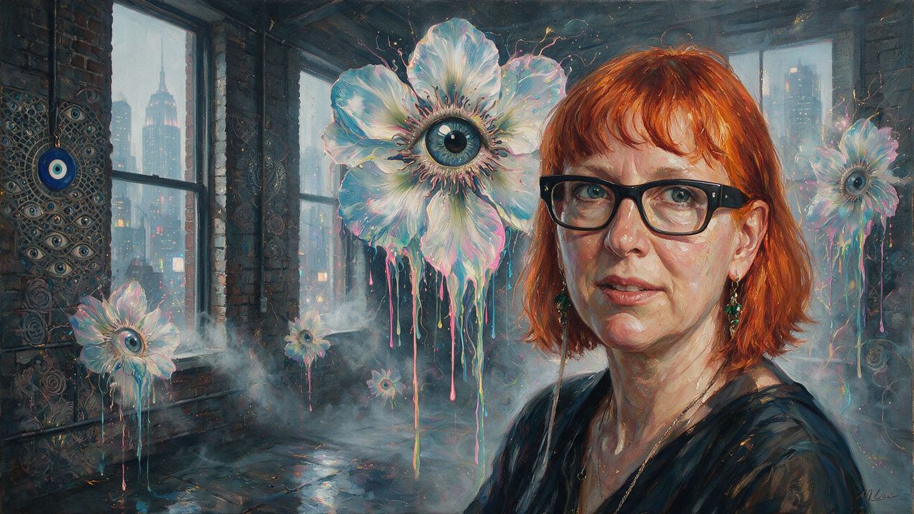 Magda Sawon, portrait painted by MLow: Mist on the Gallery Floor