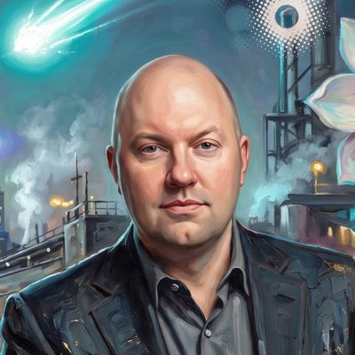 Marc Andreessen, portrait painted by MLow: The Ship Wheel at the Navy Yard