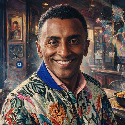 Marcus Samuelsson, painted by MLow as a New Yorker