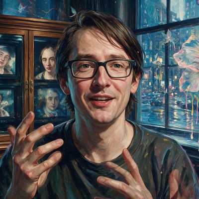 Mario Klingemann, painted by MLow as a New Yorker