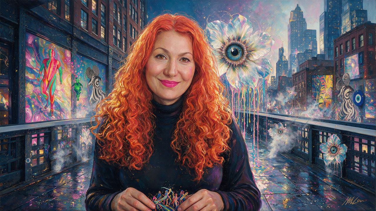 Marjan Moghaddam, portrait painted by MLow: Dancers in Her Hands