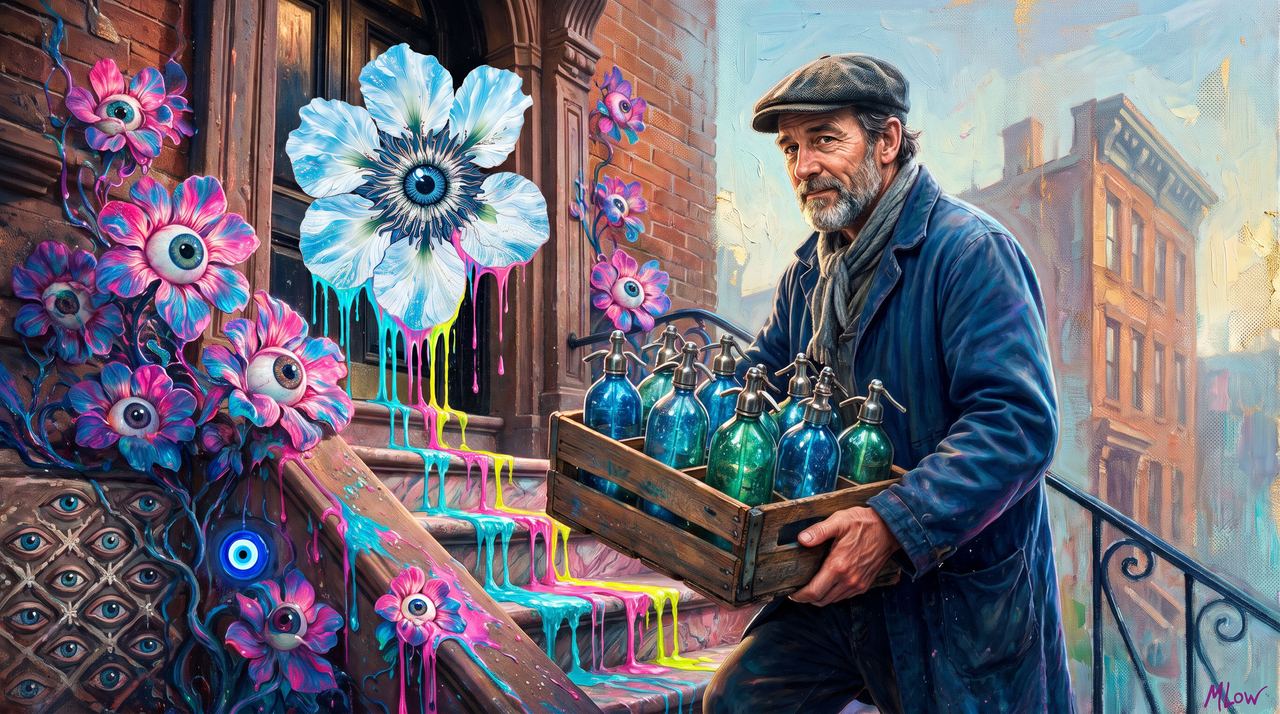MartyH3B, portrait painted by MLow: The Seltzer Man of Canarsie