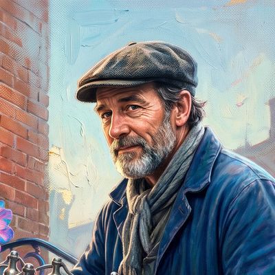 MartyH3B, portrait painted by MLow: The Seltzer Man of Canarsie