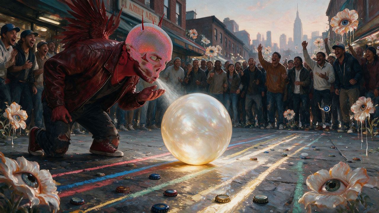 maxkarlan, portrait painted by MLow: Blowing on Baller at Arthur Avenue