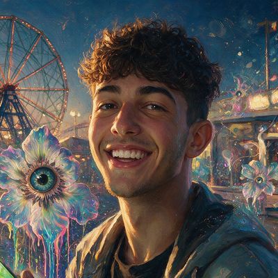 Megga, portrait painted by MLow: Golden Hour at Coney
