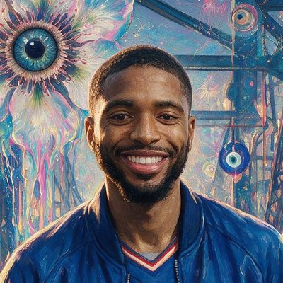Mikal Bridges, portrait painted by MLow: Crossing the Manhattan Bridge