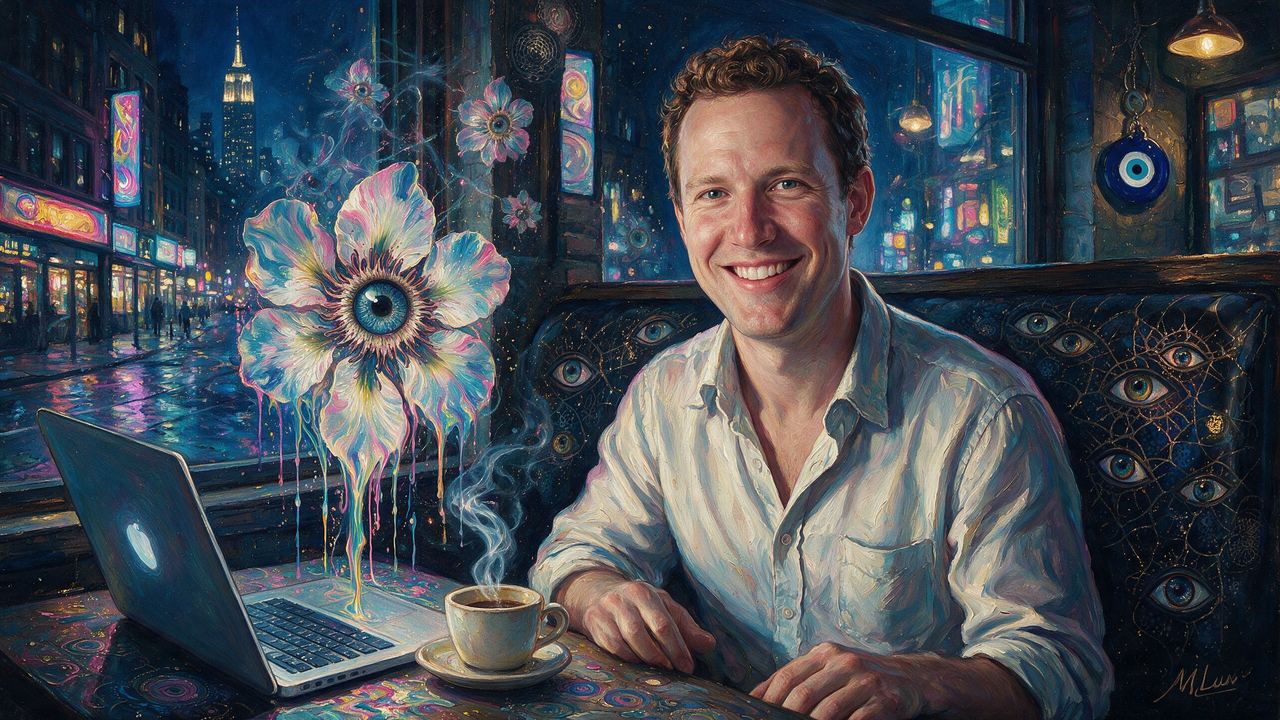 Mike Hearn, portrait painted by MLow: Back Booth at Union Square