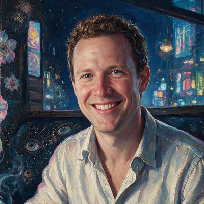 Mike Hearn, portrait painted by MLow: Back Booth at Union Square