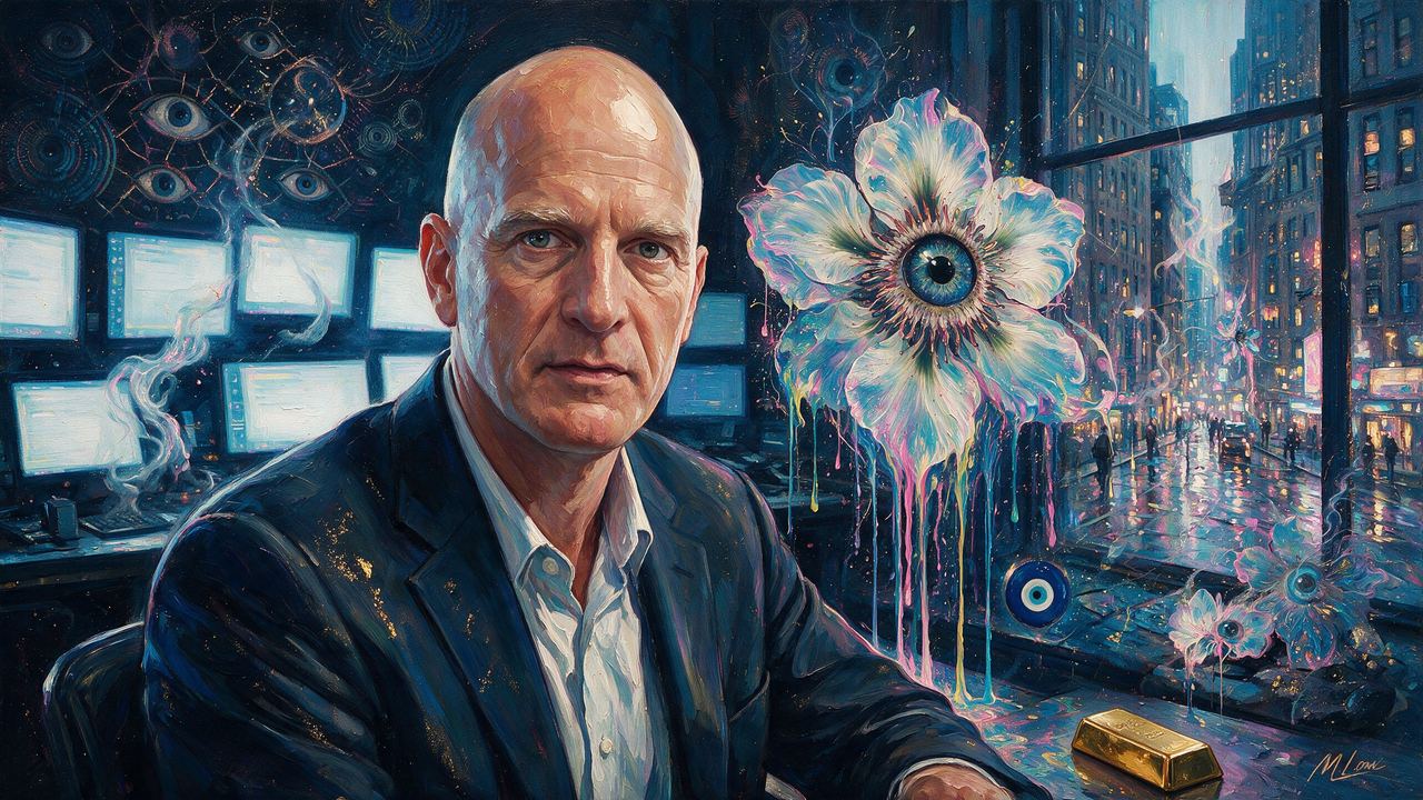 Mike McGlone, portrait painted by MLow: Terminal View on Lexington