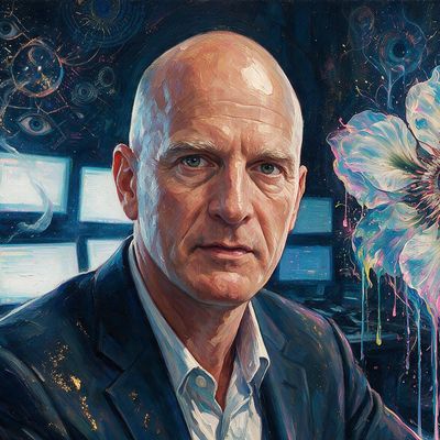 Mike McGlone, portrait painted by MLow: Terminal View on Lexington
