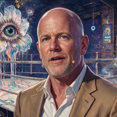 Mike Novogratz, painted by MLow as a New Yorker
