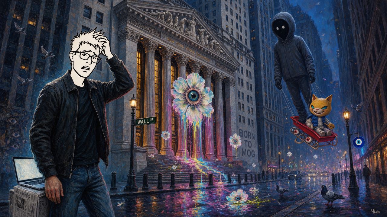 Mike Three, portrait by MLow: Born to Mog on Wall Street