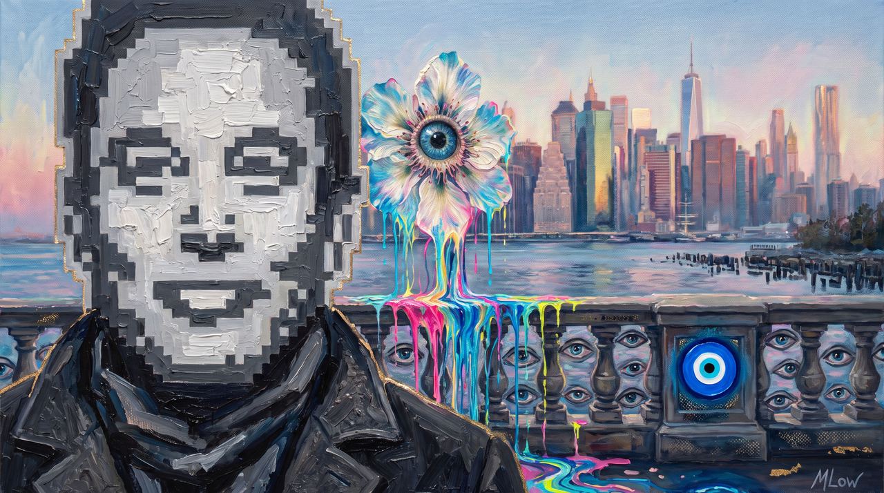 MiMa, portrait painted by MLow: Normie on the Brooklyn Promenade