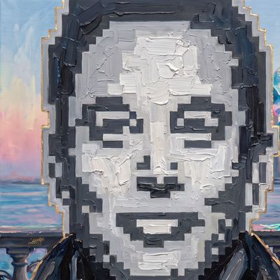 MiMa, portrait painted by MLow: Normie on the Brooklyn Promenade