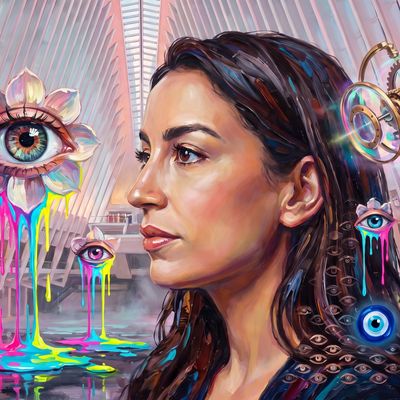 Mira Murati, portrait painted by MLow: Thinking Machines at the Oculus