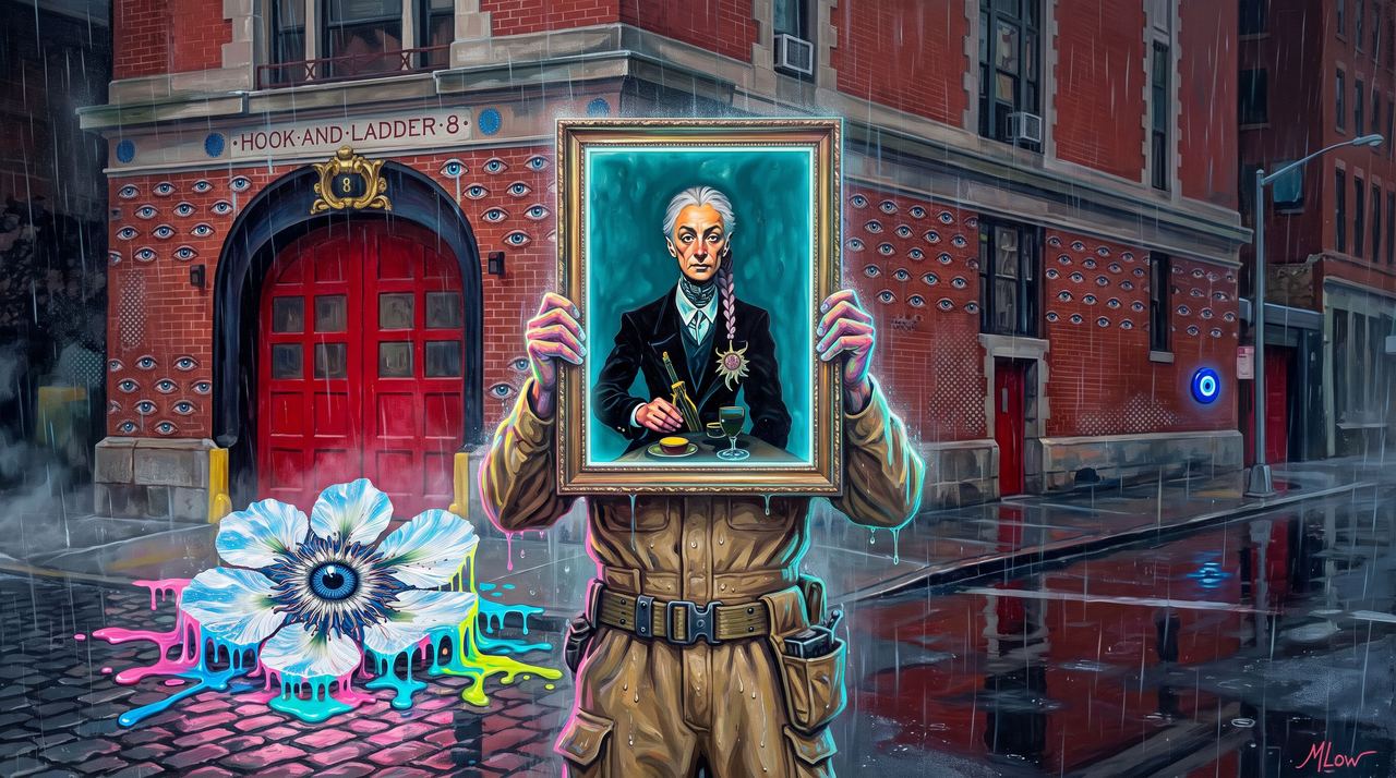 moodSlime, portrait painted by MLow: Slime Glow on North Moore Street