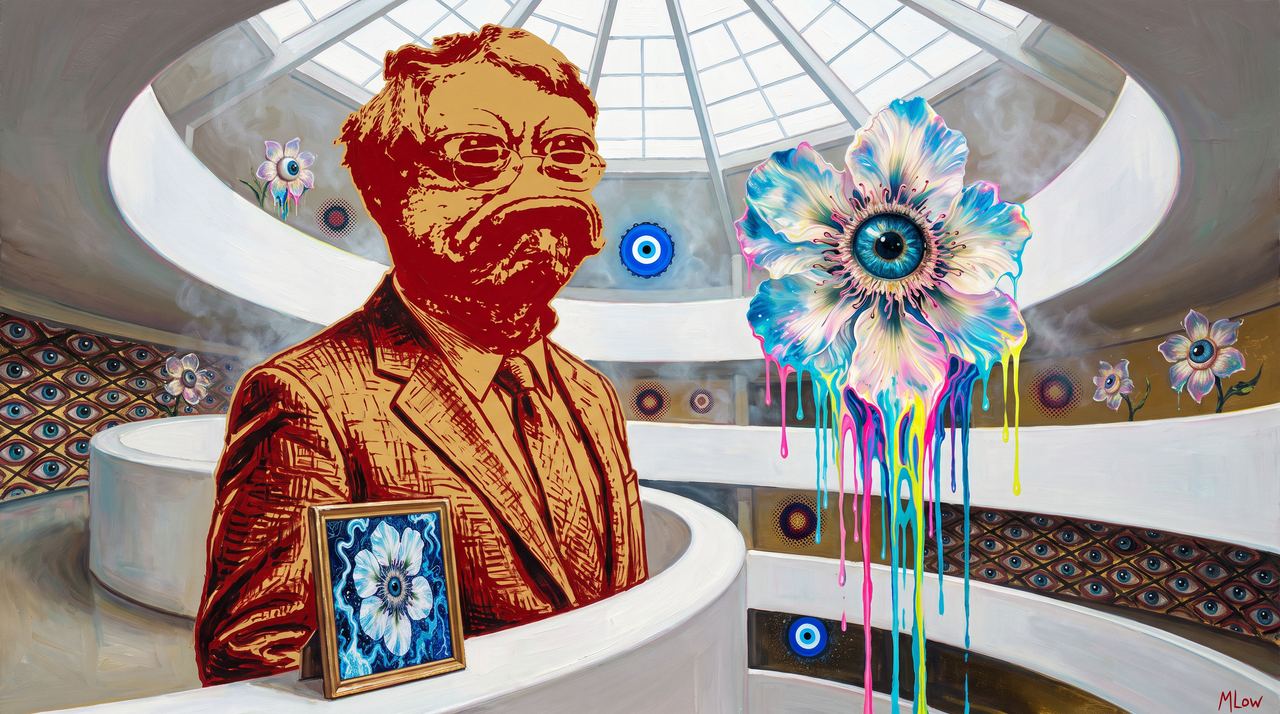 Moonzoey, portrait painted by MLow: The Red Line at the Guggenheim