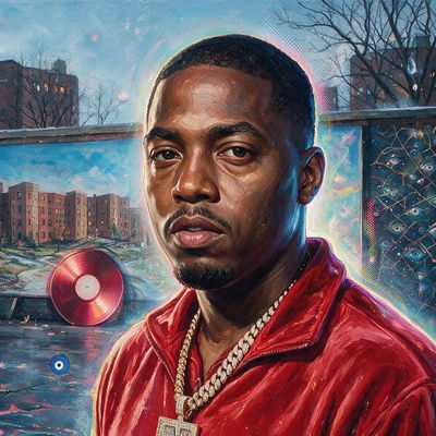 Nas, painted by MLow as a New Yorker
